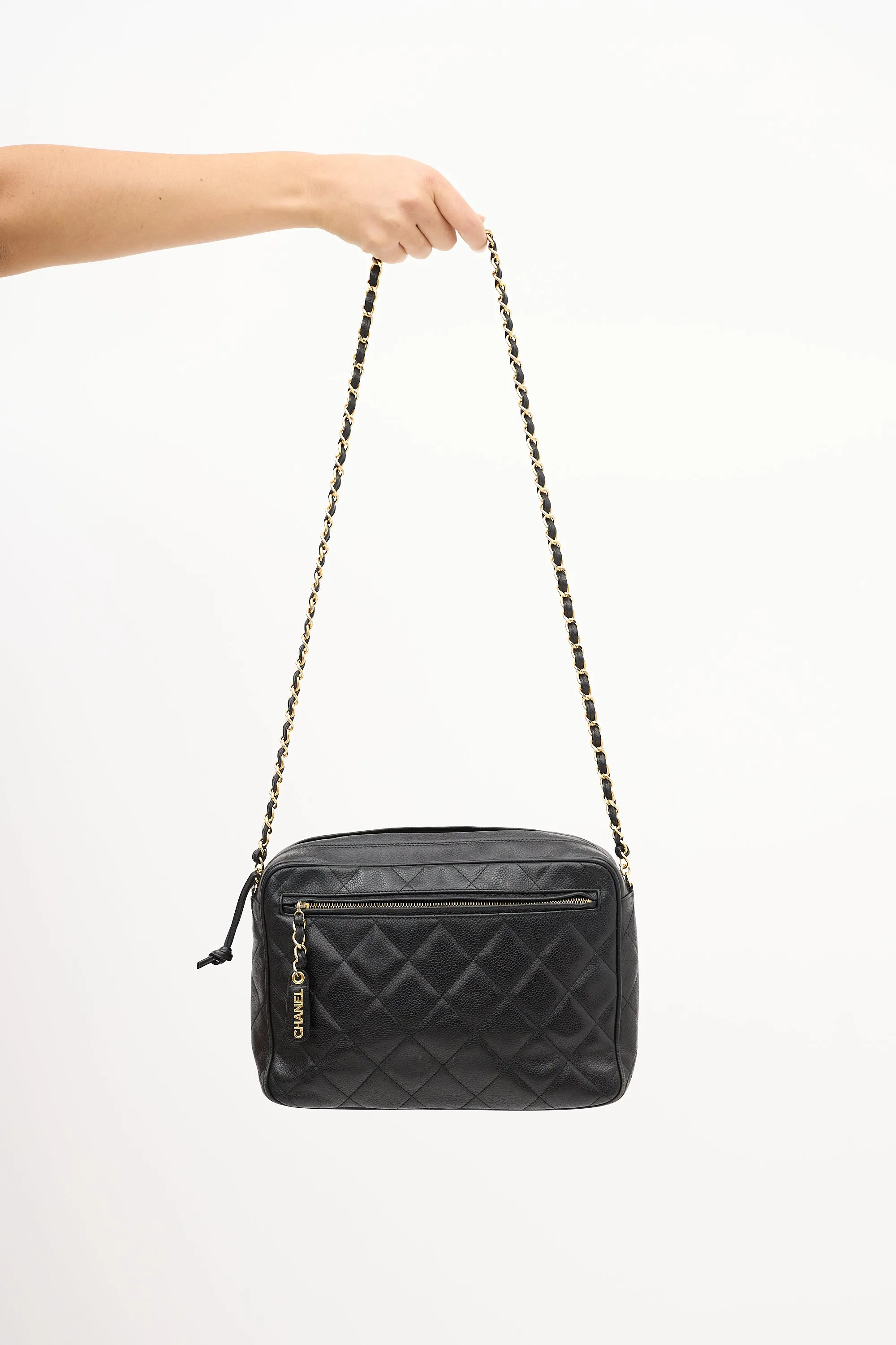 1994 Black Quilted Caviar Crossbody Bag