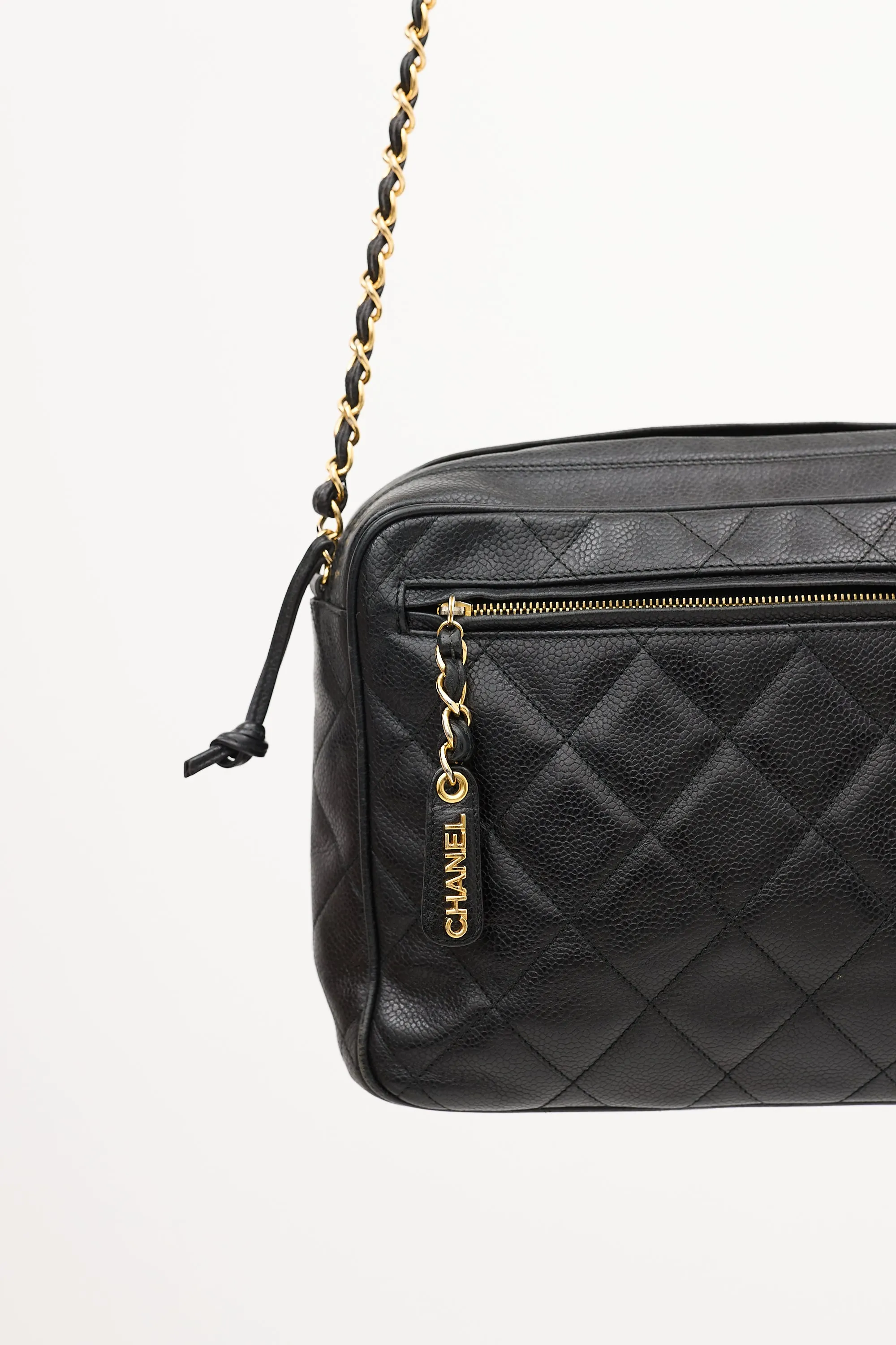 1994 Black Quilted Caviar Crossbody Bag