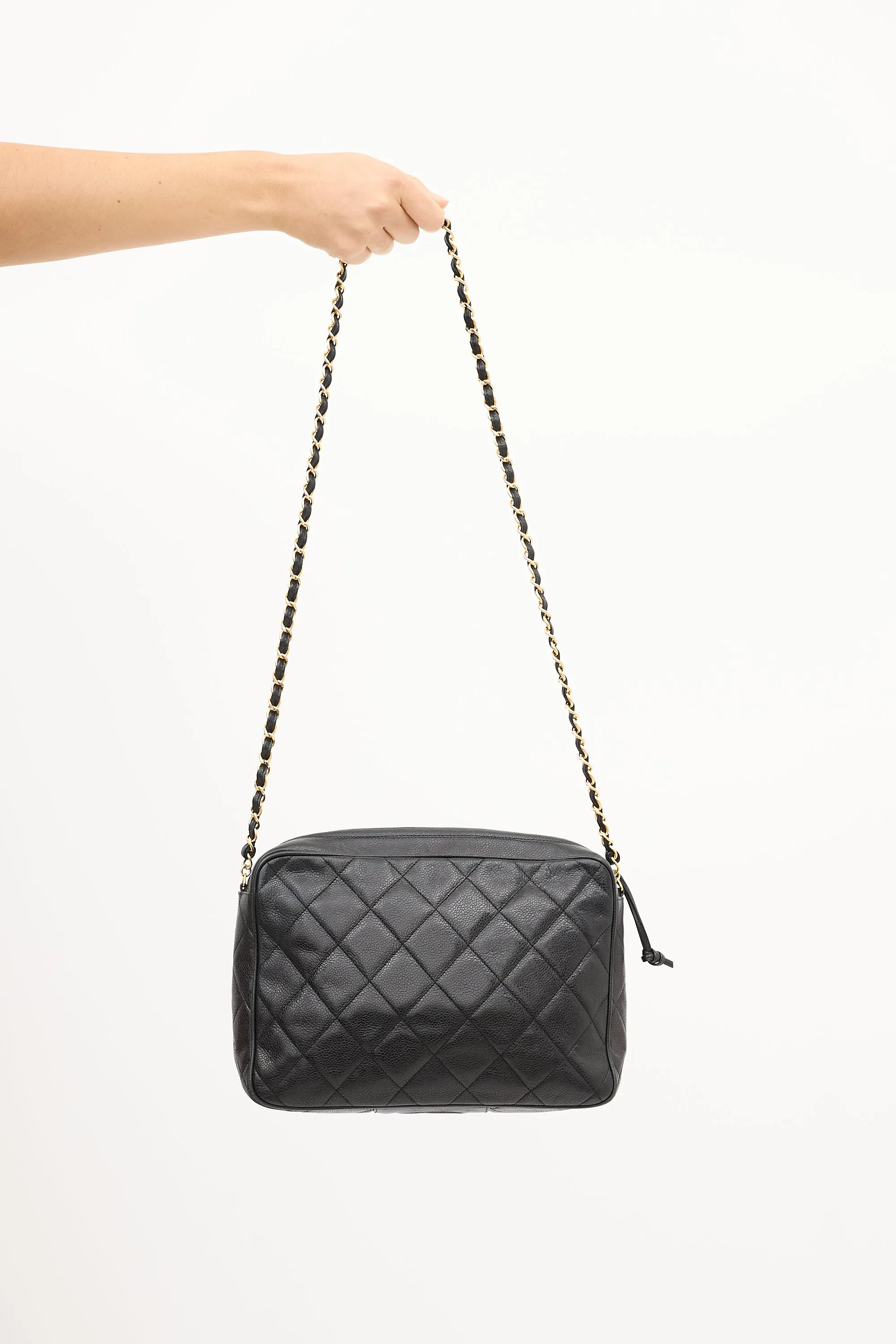 1994 Black Quilted Caviar Crossbody Bag