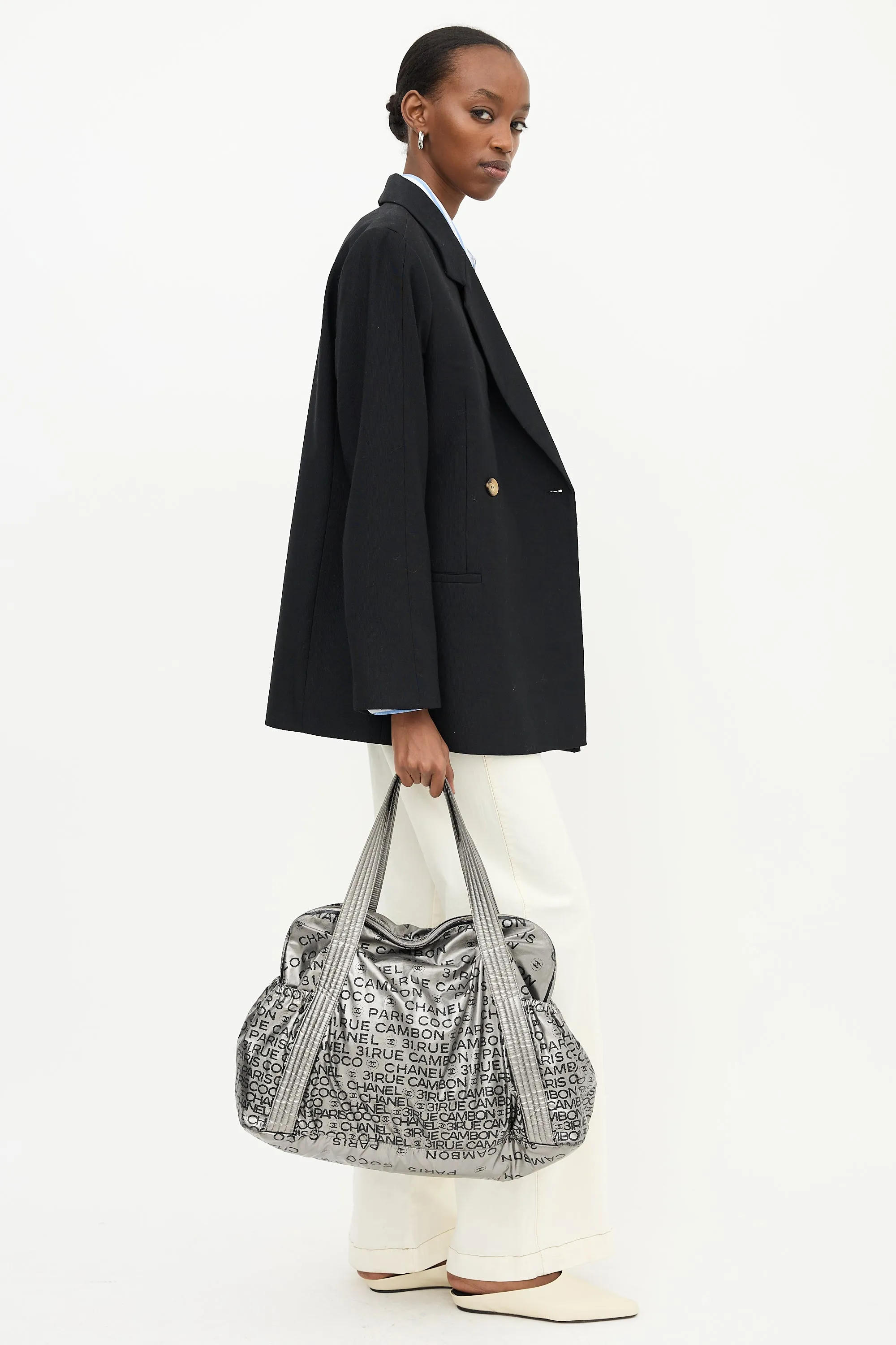 2000s Silver Nylon Unlimited Tote Bag