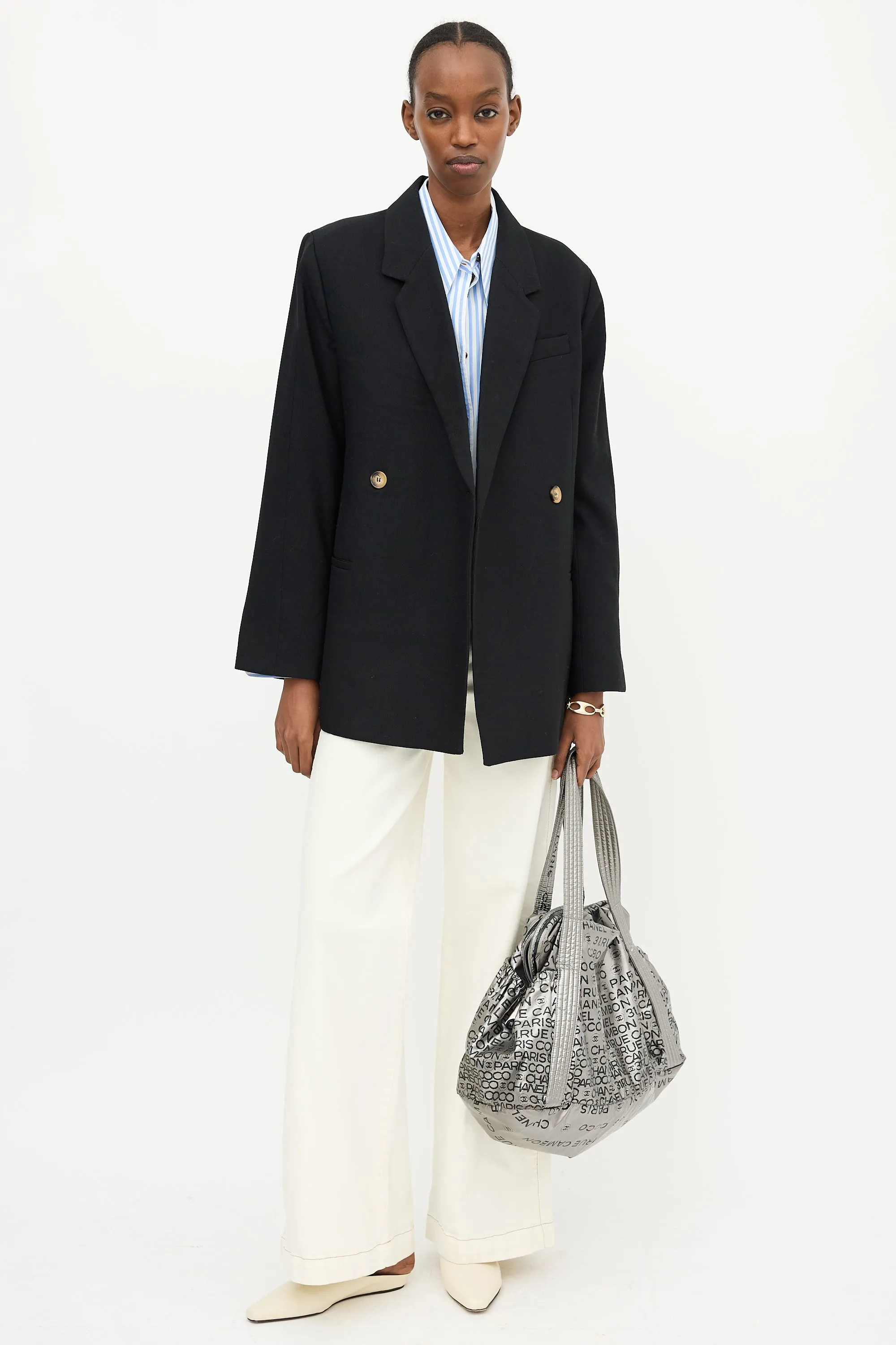 2000s Silver Nylon Unlimited Tote Bag