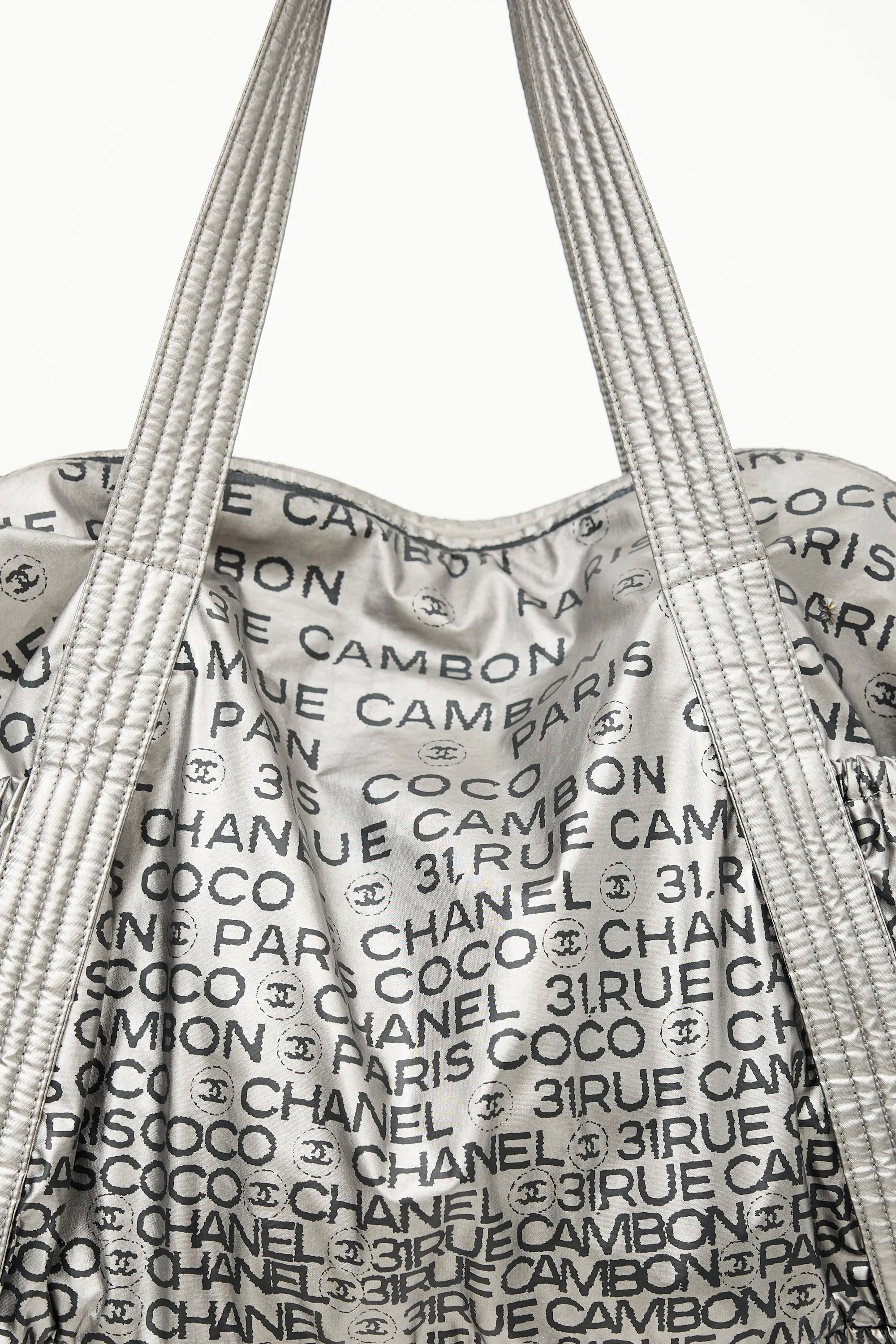 2000s Silver Nylon Unlimited Tote Bag
