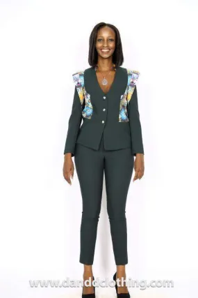 African Office Suit dark Green