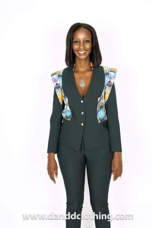 African Office Suit dark Green