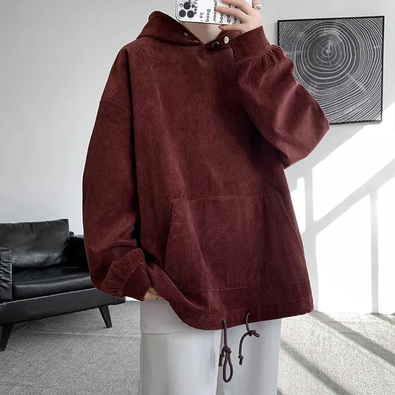 Aidase Harajuku Fashion Stand Collar Hoodie Men 2024 Spring New Coffee Sweatshirt High Quality Baggy Streetwear Male Hooded Hoodies