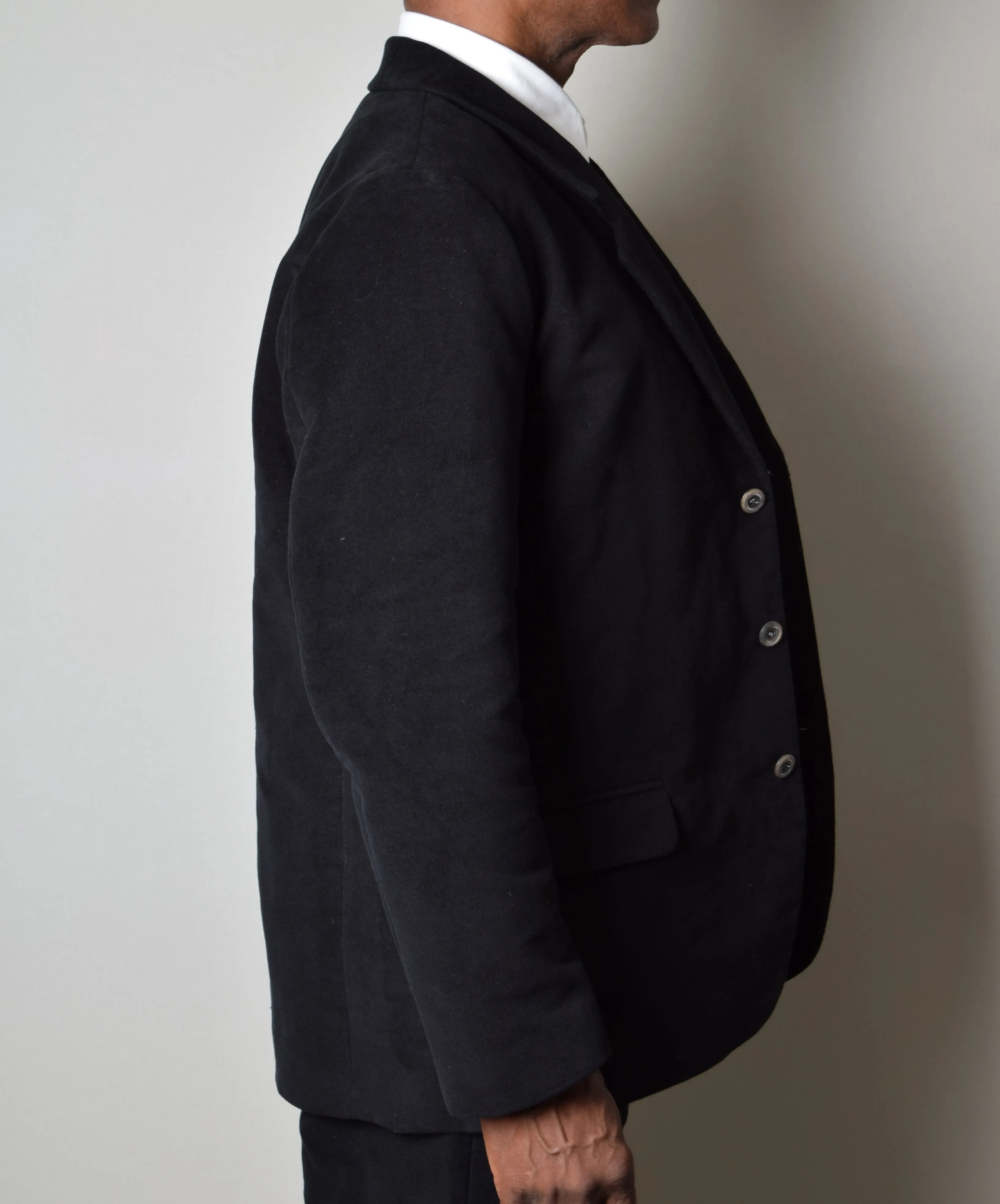 Black Moleskin Informal Lined C20th Jacket (JA1920)