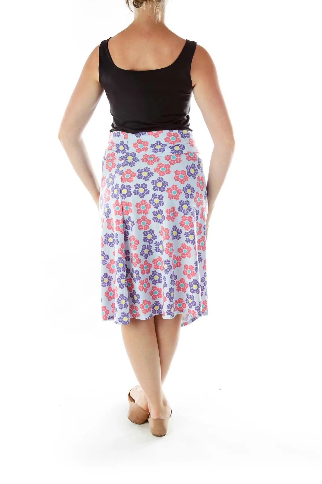 Blue Purple Flared Skirt