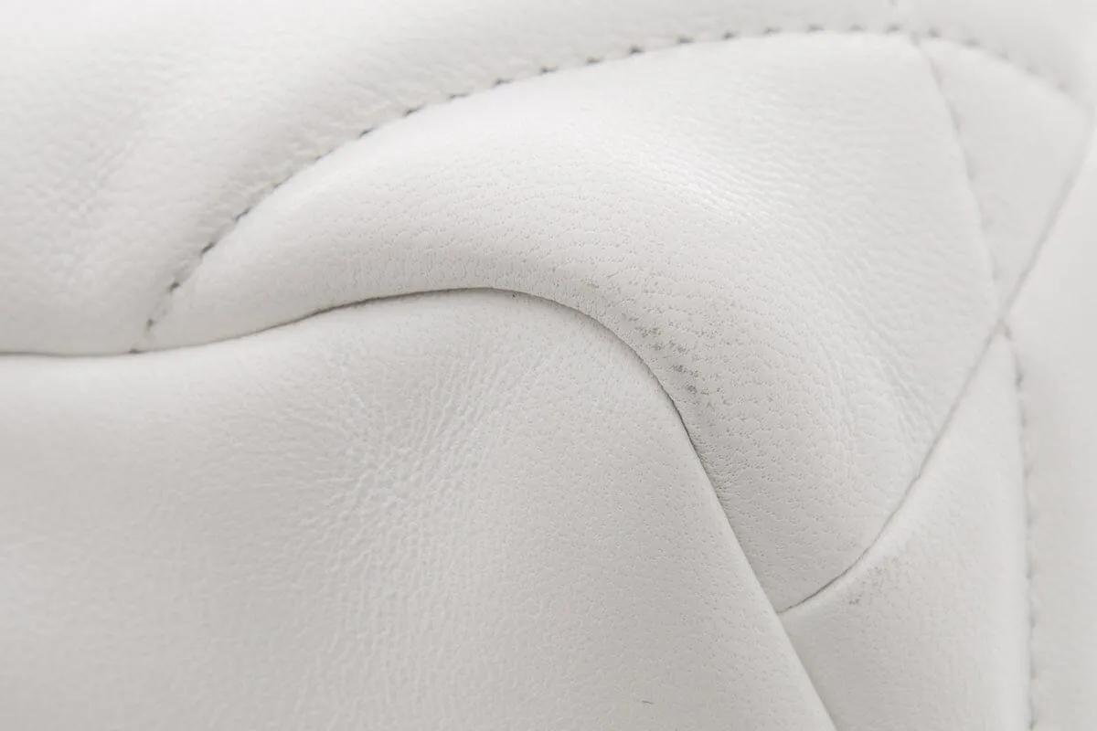 Chanel 19 White Puff Quilted Lambskin Handbag