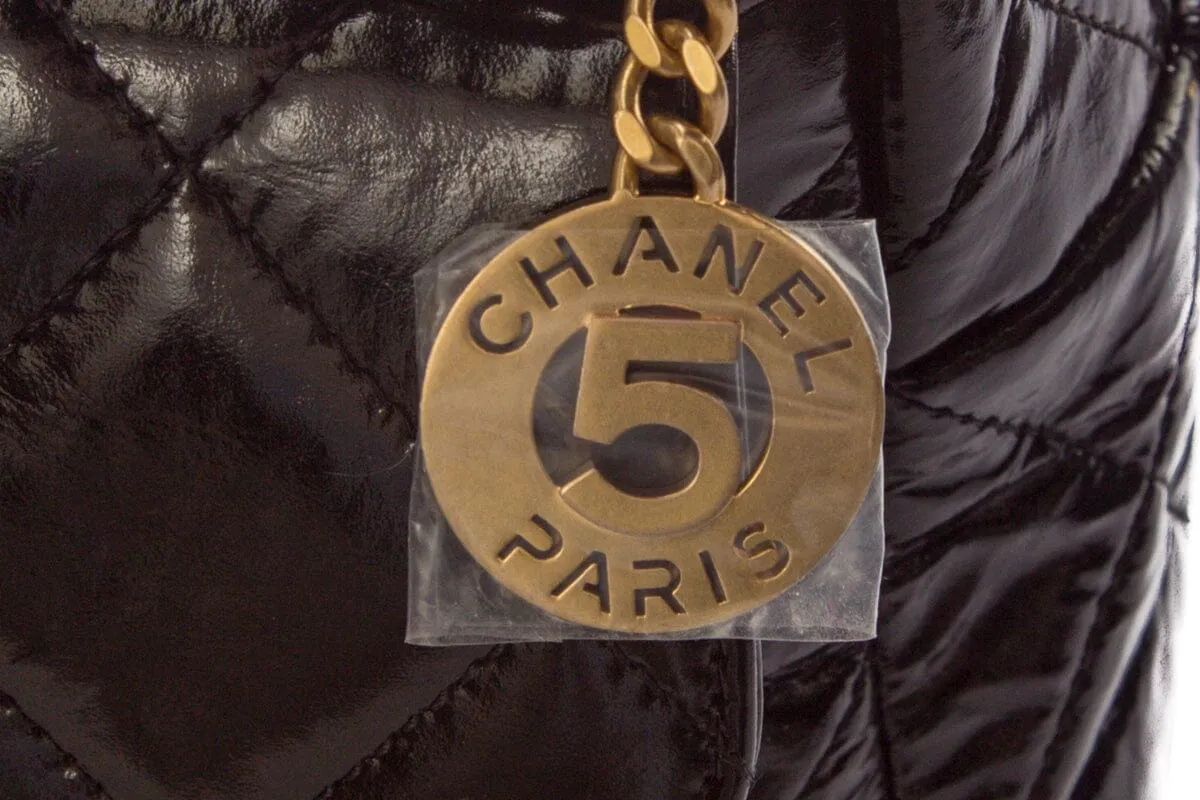 Chanel Black CC diamond Quilted Bowling GHW  Handbag ( 2023 Cruise)
