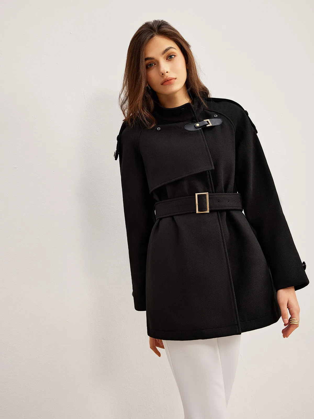 Chicmy-Winter Outfits Christmas Thanksgiving Gift New Year's Eve Outfits Streetwear Fashion Adjustable Fur-Collar Belted Trench Coat