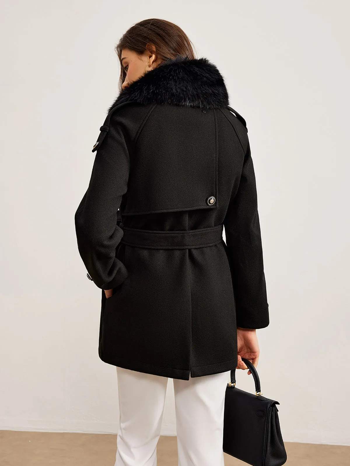 Chicmy-Winter Outfits Christmas Thanksgiving Gift New Year's Eve Outfits Streetwear Fashion Adjustable Fur-Collar Belted Trench Coat