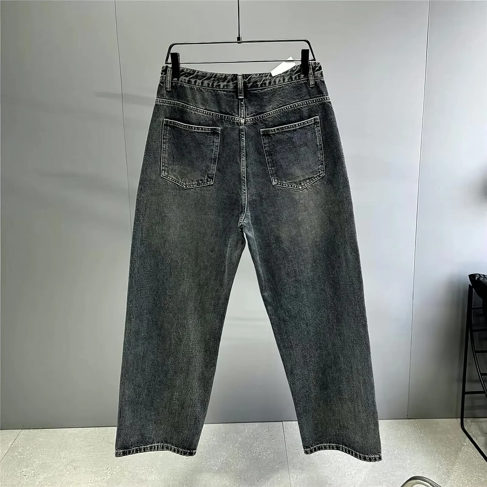 Distressed Dark Blue 90's Baggy Jeans