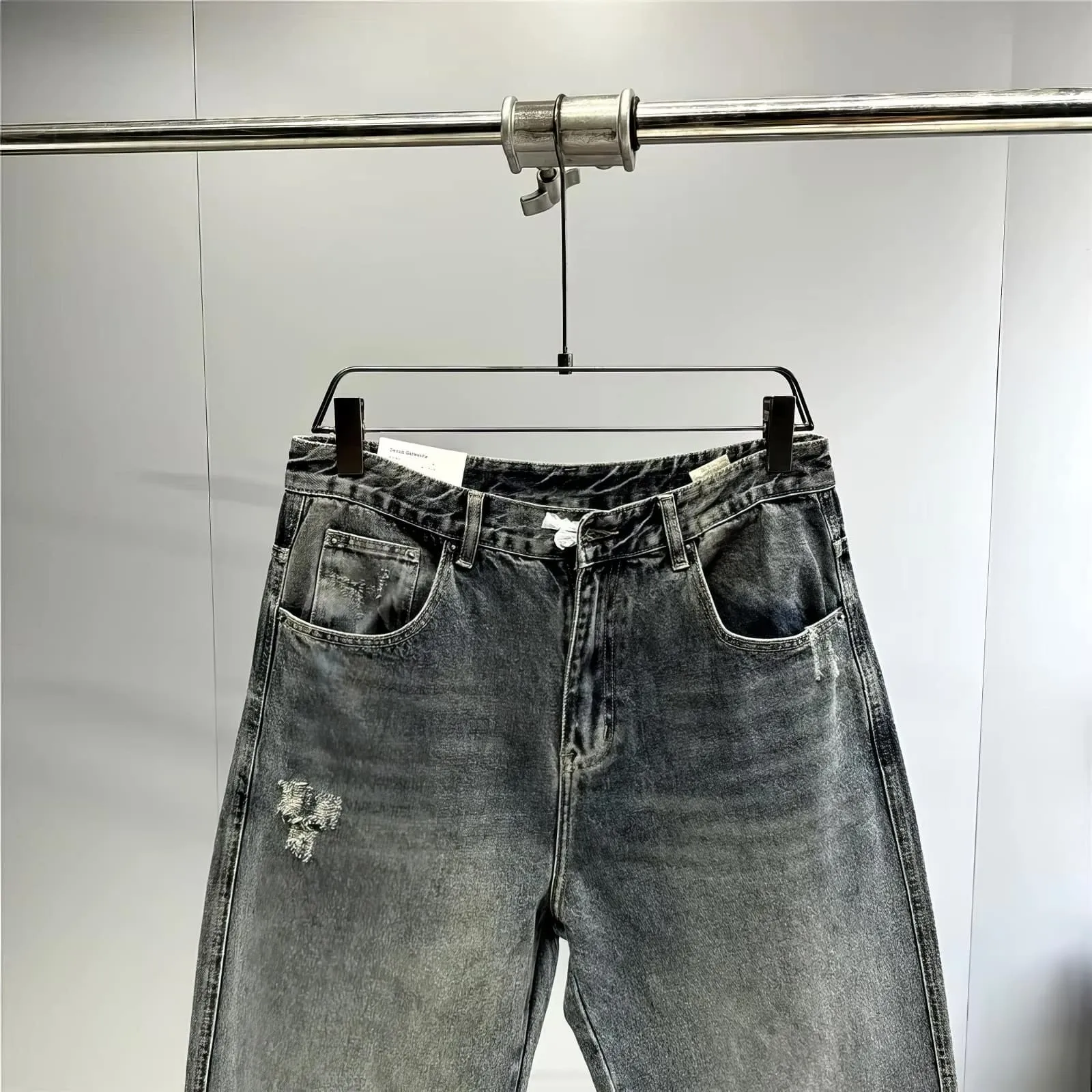Distressed Dark Blue 90's Baggy Jeans