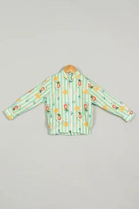 Fruit Printed Cotton Jacket