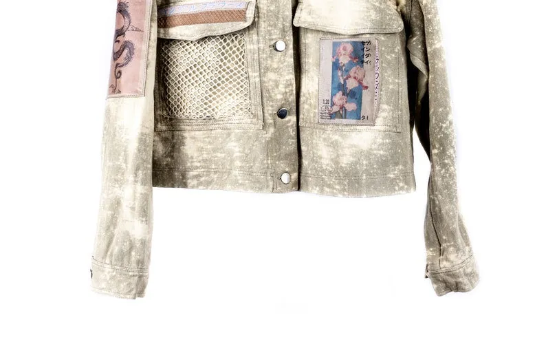 Ganymede Blossom Women's Bleached Denim Jacket