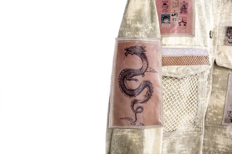 Ganymede Blossom Women's Bleached Denim Jacket