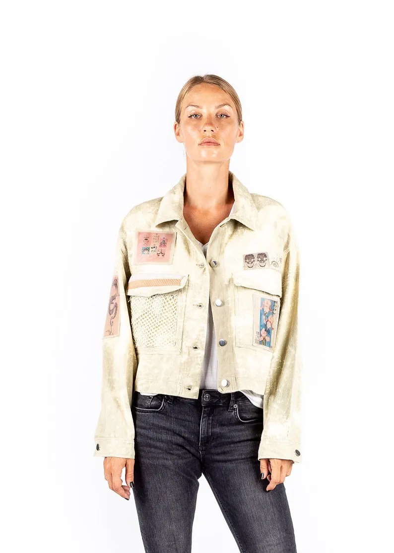 Ganymede Blossom Women's Bleached Denim Jacket