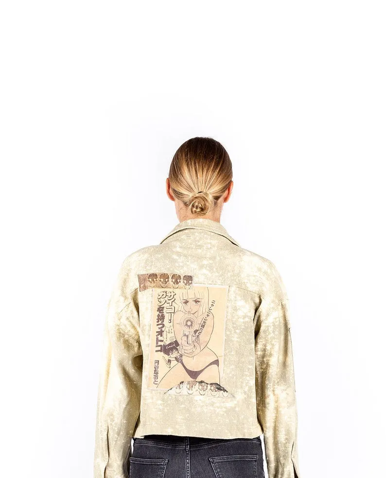 Ganymede Blossom Women's Bleached Denim Jacket