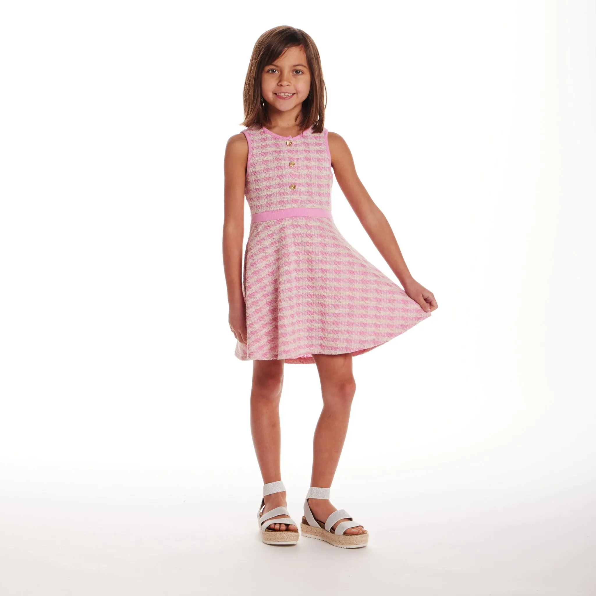 Kids (2-6x) Knit Tweed Dress | Pink