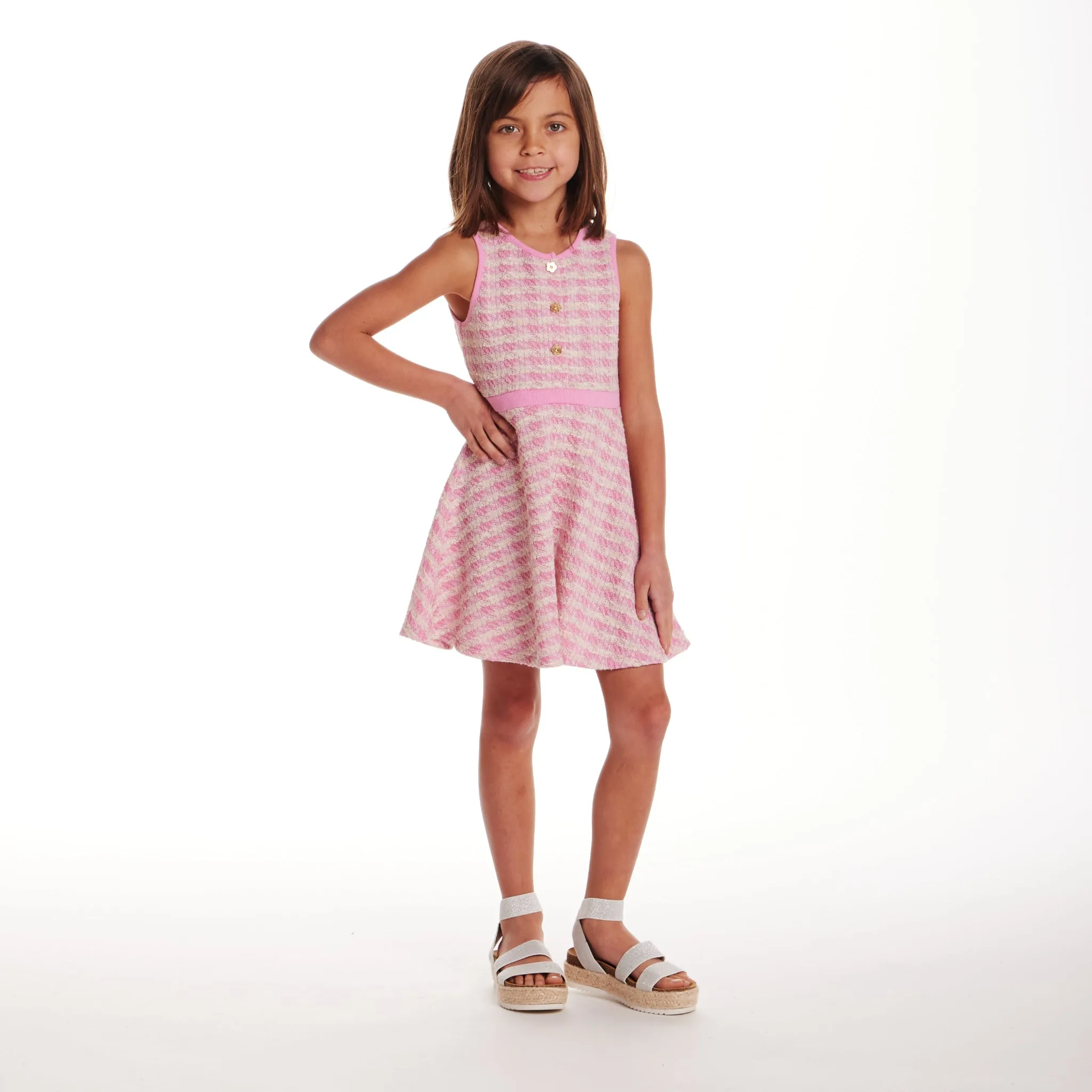 Kids (2-6x) Knit Tweed Dress | Pink