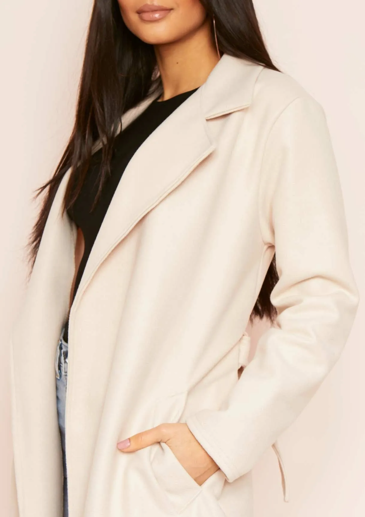 Layla Stone Long Belted Formal Coat