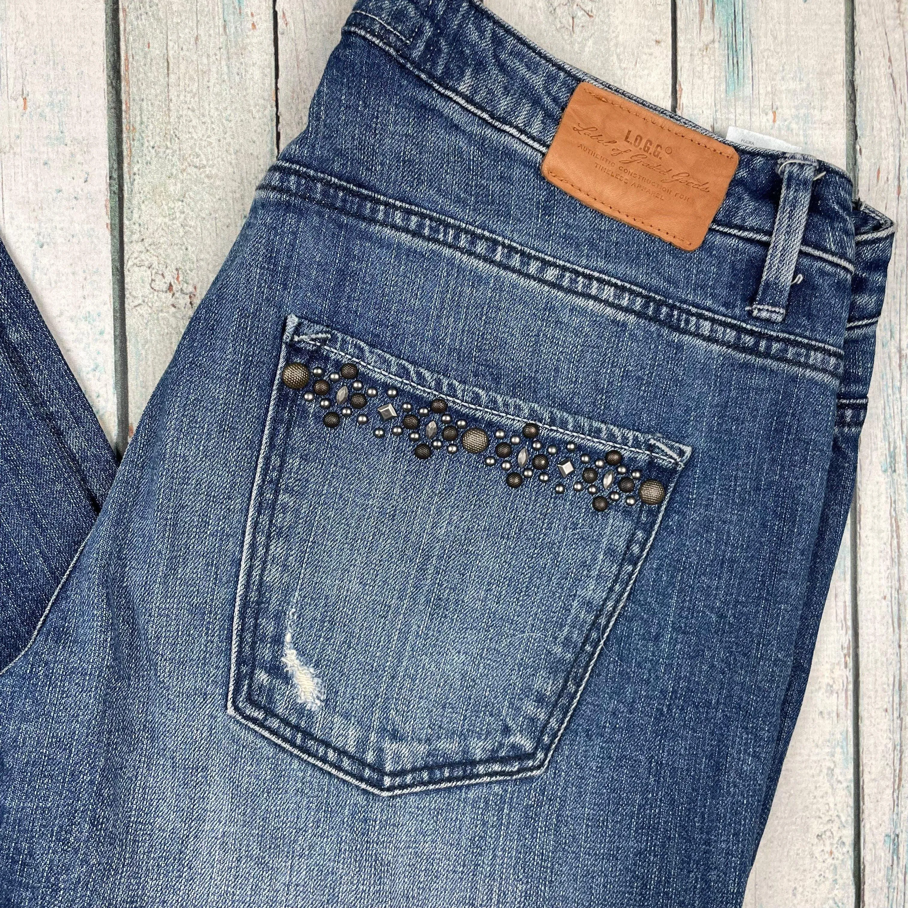 L.O.G.G  Rhinestone trim Ladies Skinny Jeans - Size 32 or 14AU