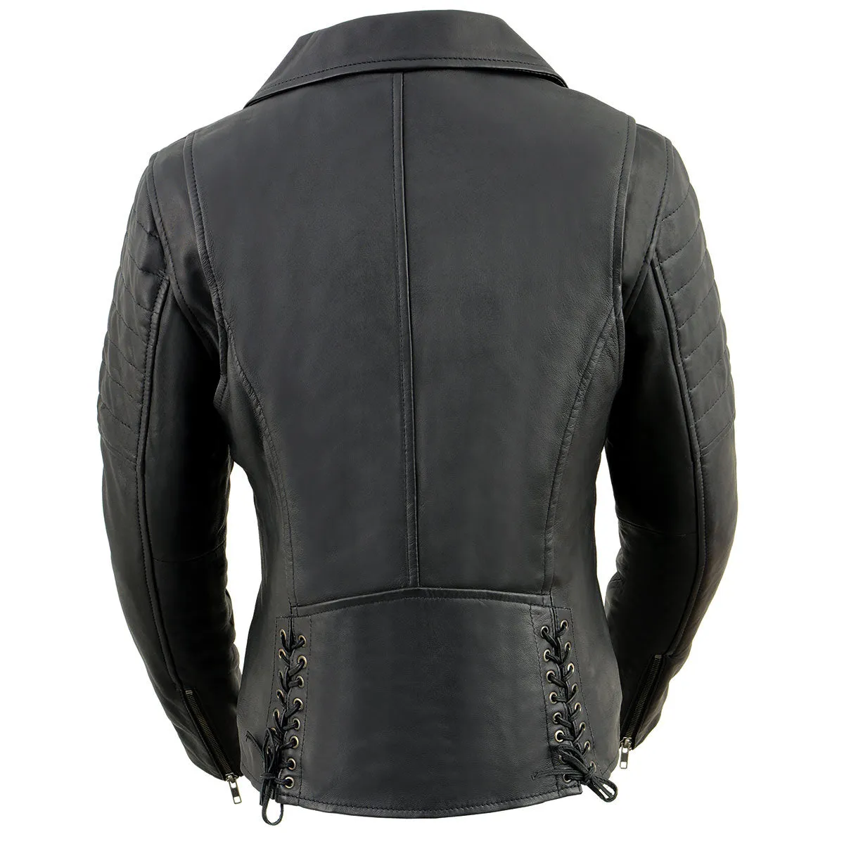 Milwaukee Leather SFL2870 Women's Duchess Black Motorcycle Style Fashion Casual Leather Jacket