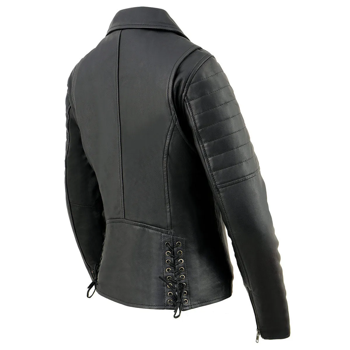 Milwaukee Leather SFL2870 Women's Duchess Black Motorcycle Style Fashion Casual Leather Jacket