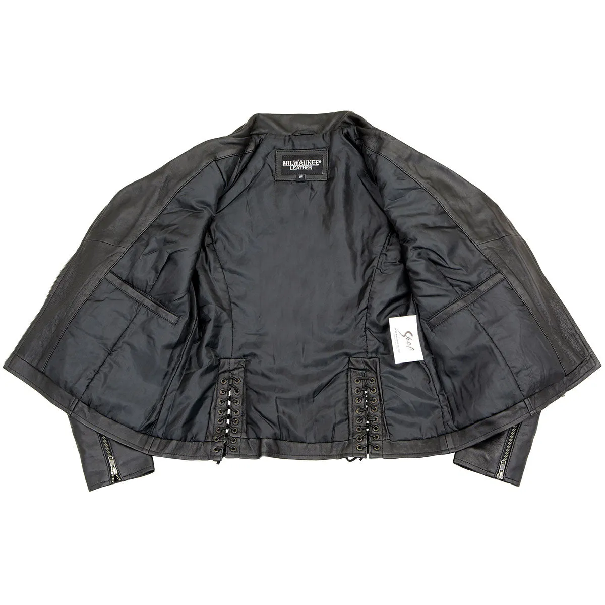 Milwaukee Leather SFL2870 Women's Duchess Black Motorcycle Style Fashion Casual Leather Jacket