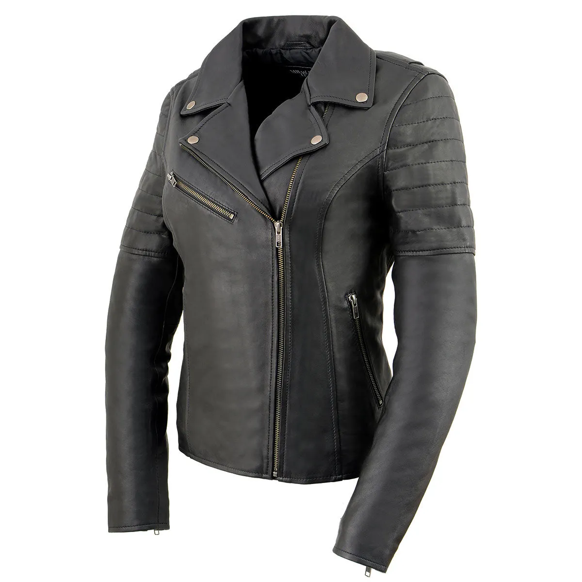 Milwaukee Leather SFL2870 Women's Duchess Black Motorcycle Style Fashion Casual Leather Jacket