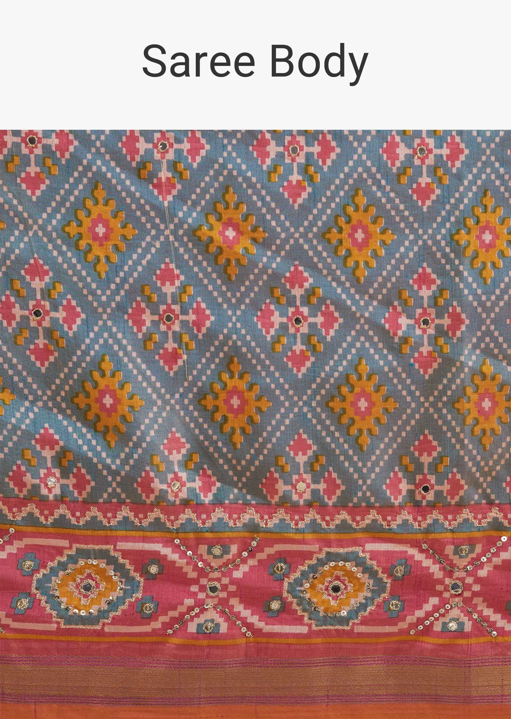 Multicolored Patola Print Silk Saree