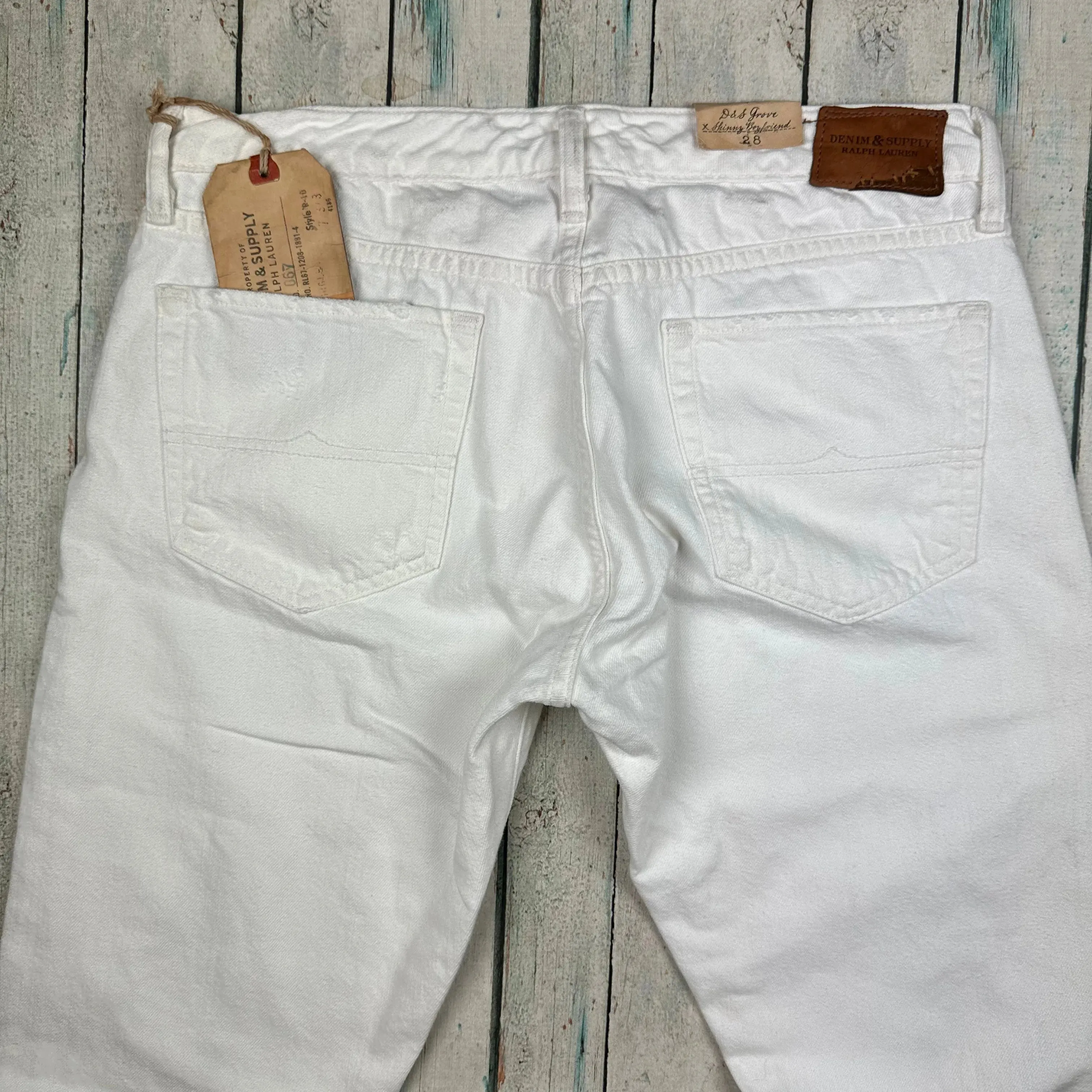 NWT-Ralph Lauren Denim & Supply 'Grove' Skinny Boyfriend White Jeans - Size 28