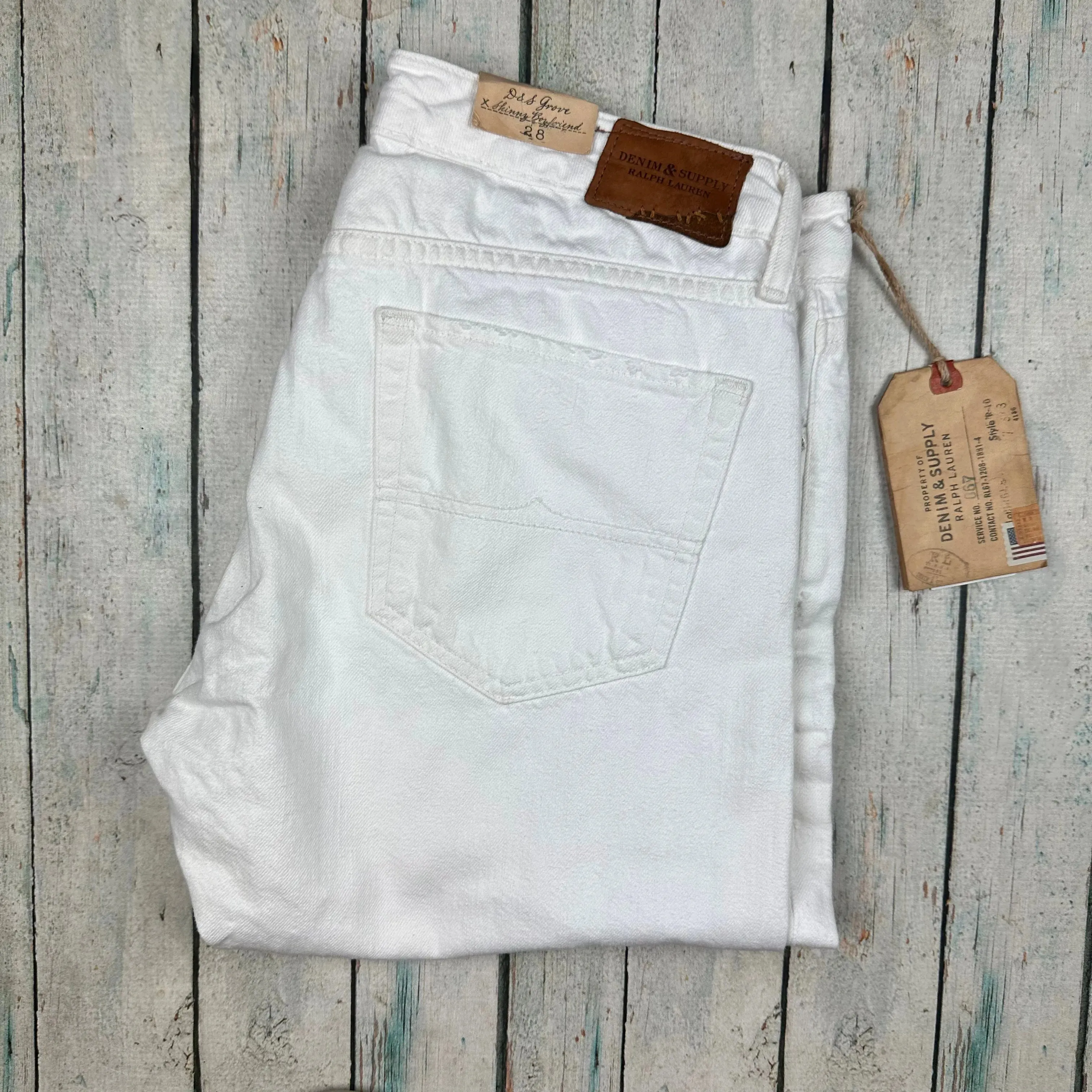 NWT-Ralph Lauren Denim & Supply 'Grove' Skinny Boyfriend White Jeans - Size 28
