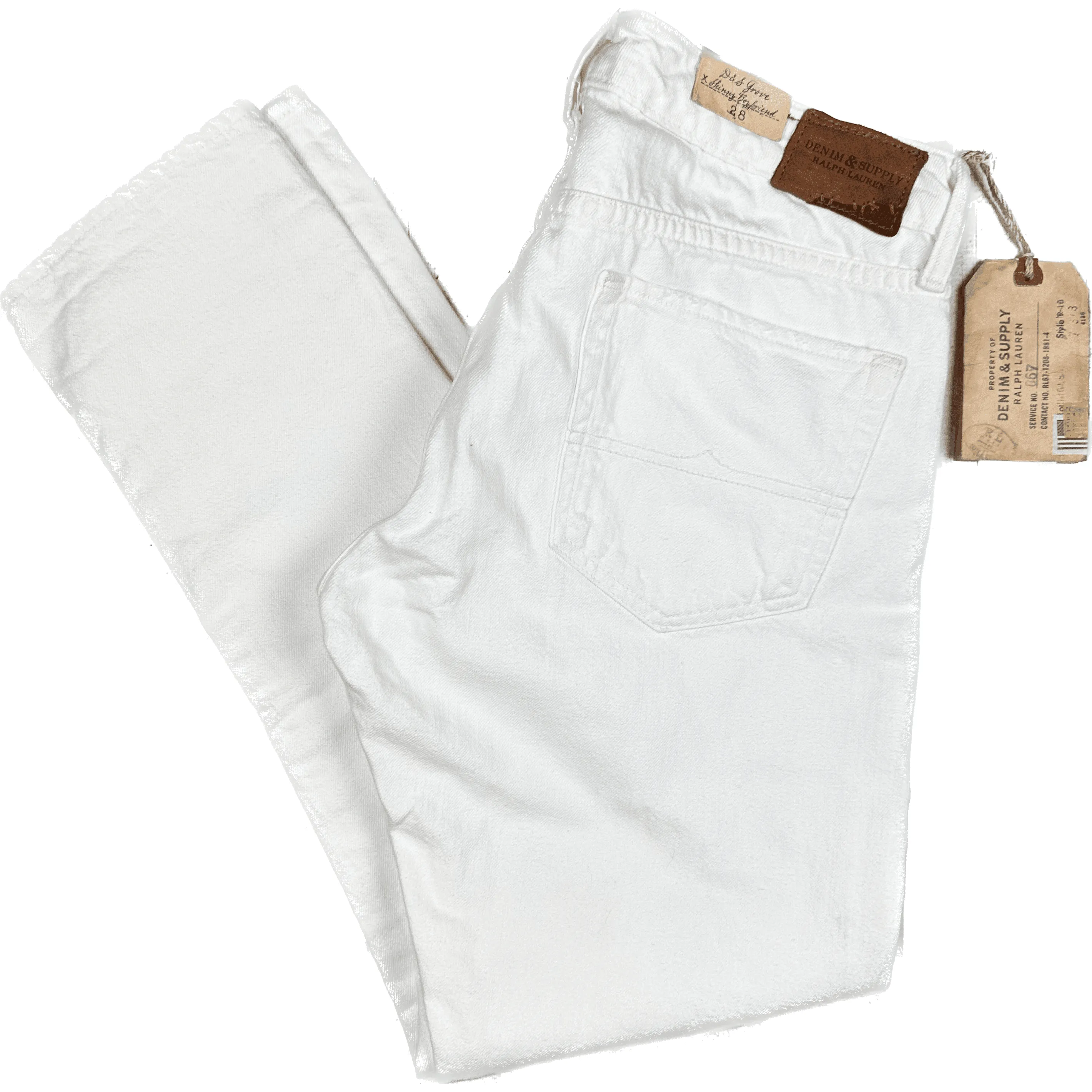 NWT-Ralph Lauren Denim & Supply 'Grove' Skinny Boyfriend White Jeans - Size 28