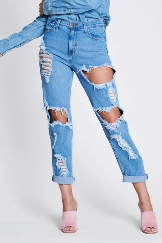 Pre-Order Savage Distressed Mom Jeans