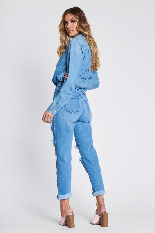 Pre-Order Savage Distressed Mom Jeans