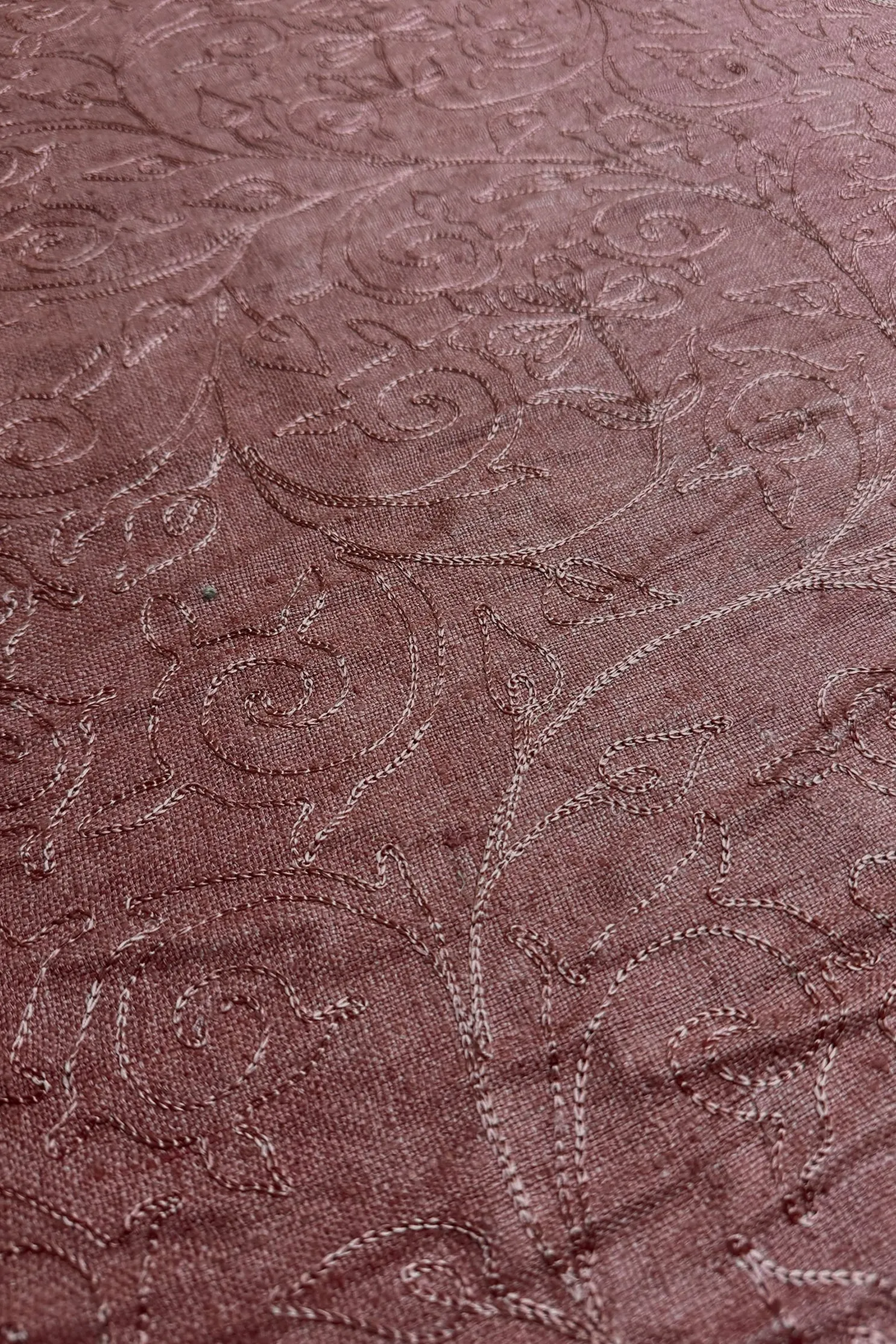 Rose Dawn Embroidered Silk Linen MEMT-018-28