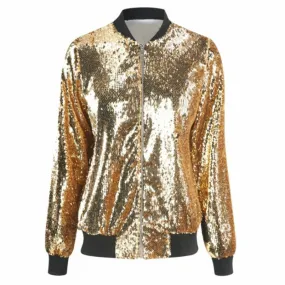 Sequin Holo Bomber Jacket