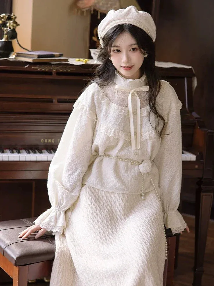 Skirt Flared Sweet   Retro Shirt Lace Girly