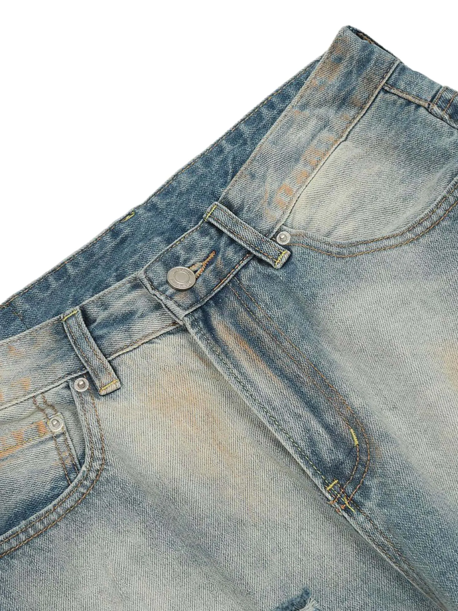 Sneakerhill Distressed Street Hip-Hop Jeans