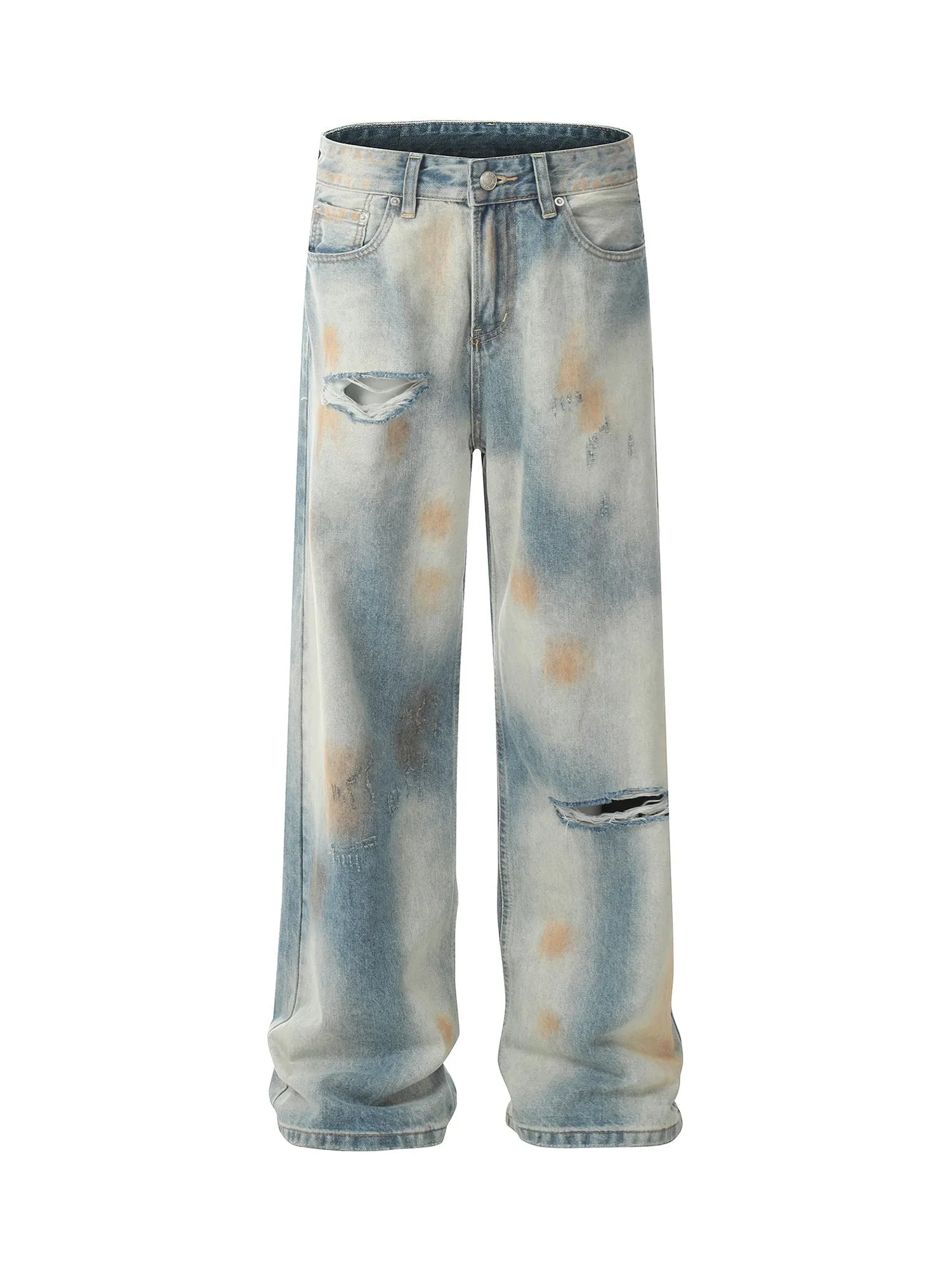 Sneakerhill Distressed Street Hip-Hop Jeans