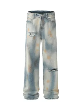 Sneakerhill Distressed Street Hip-Hop Jeans