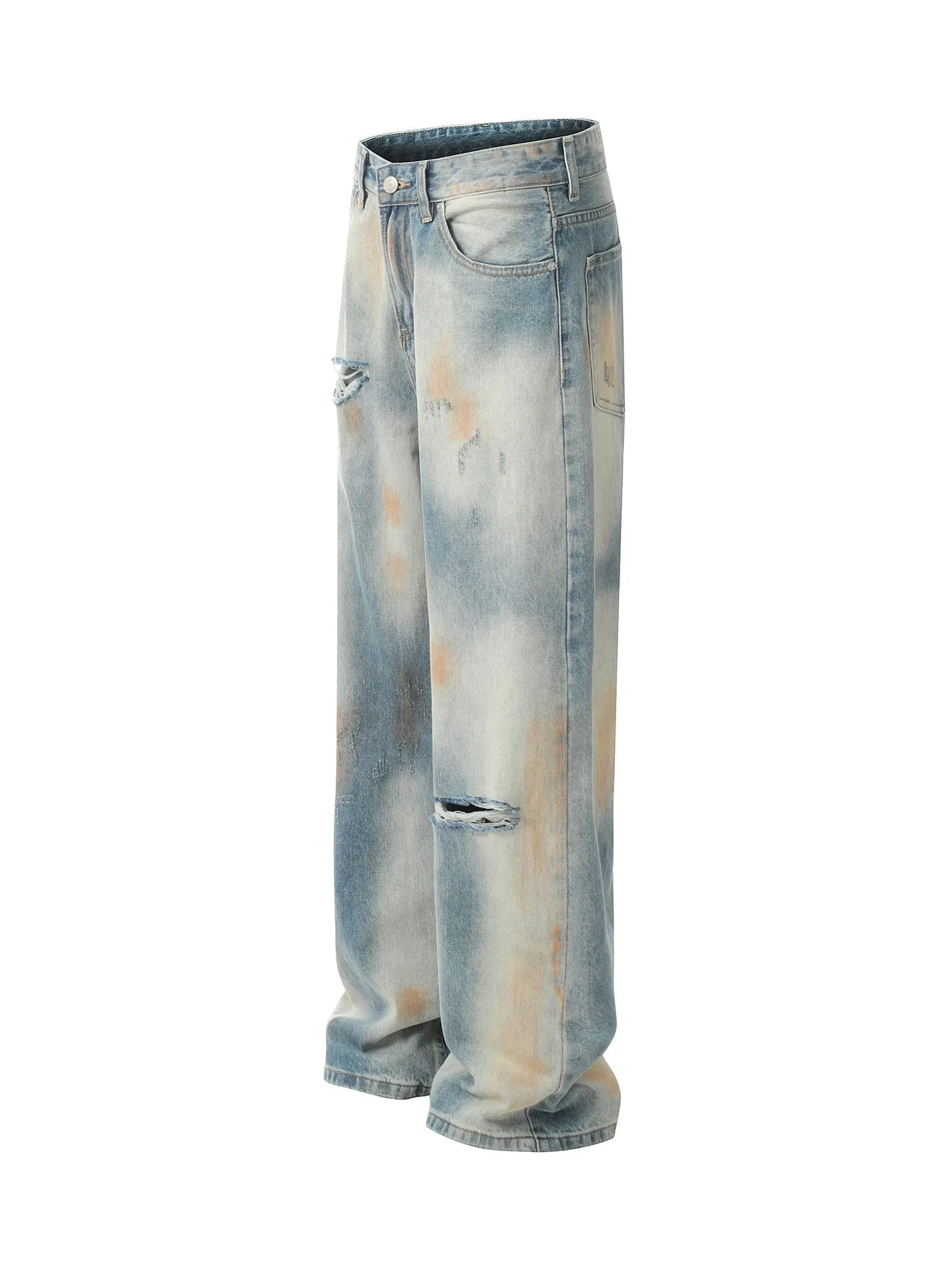 Sneakerhill Distressed Street Hip-Hop Jeans