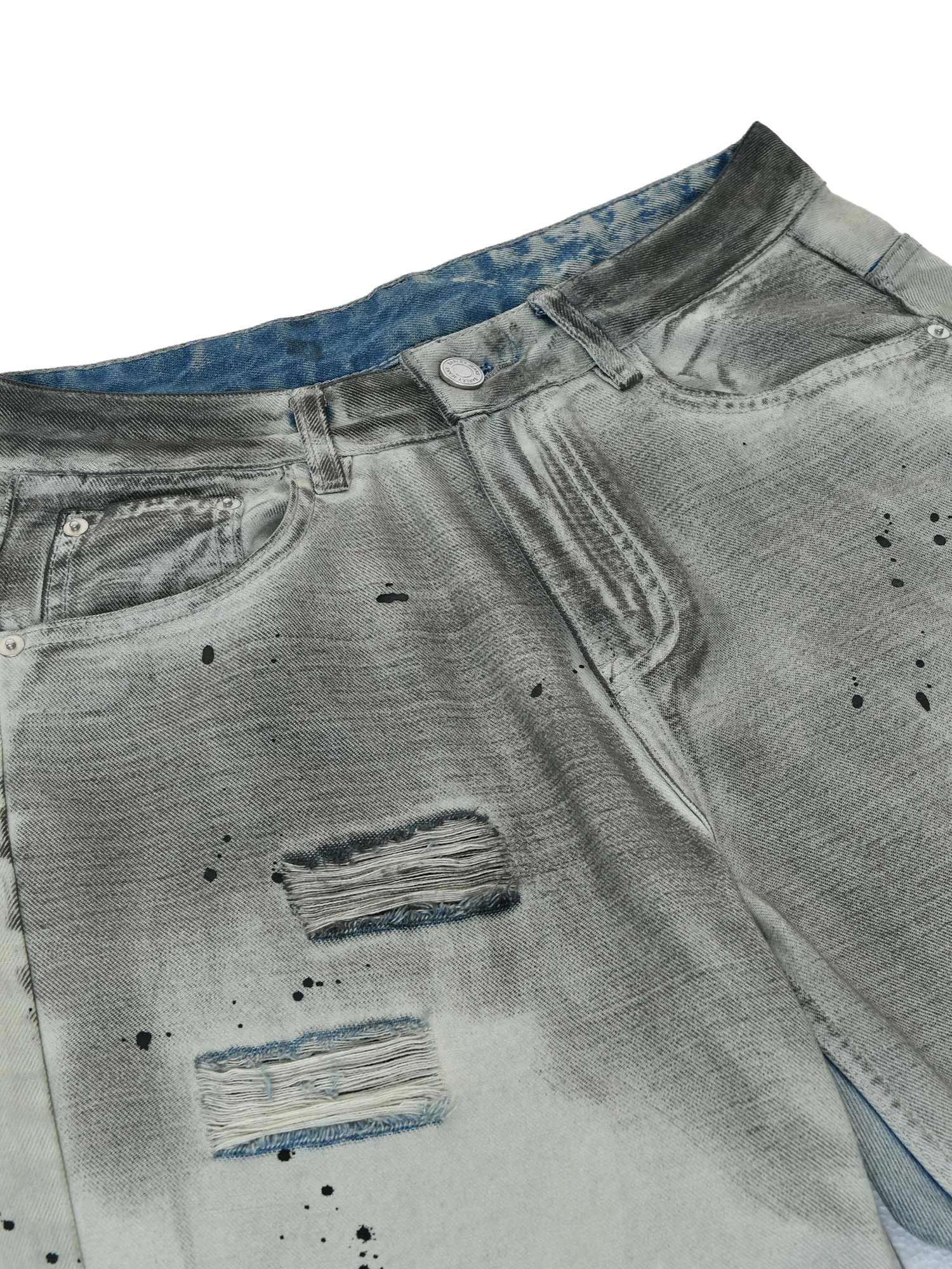 Sneakerhill High Street Distressed Washed Ripped Jeans
