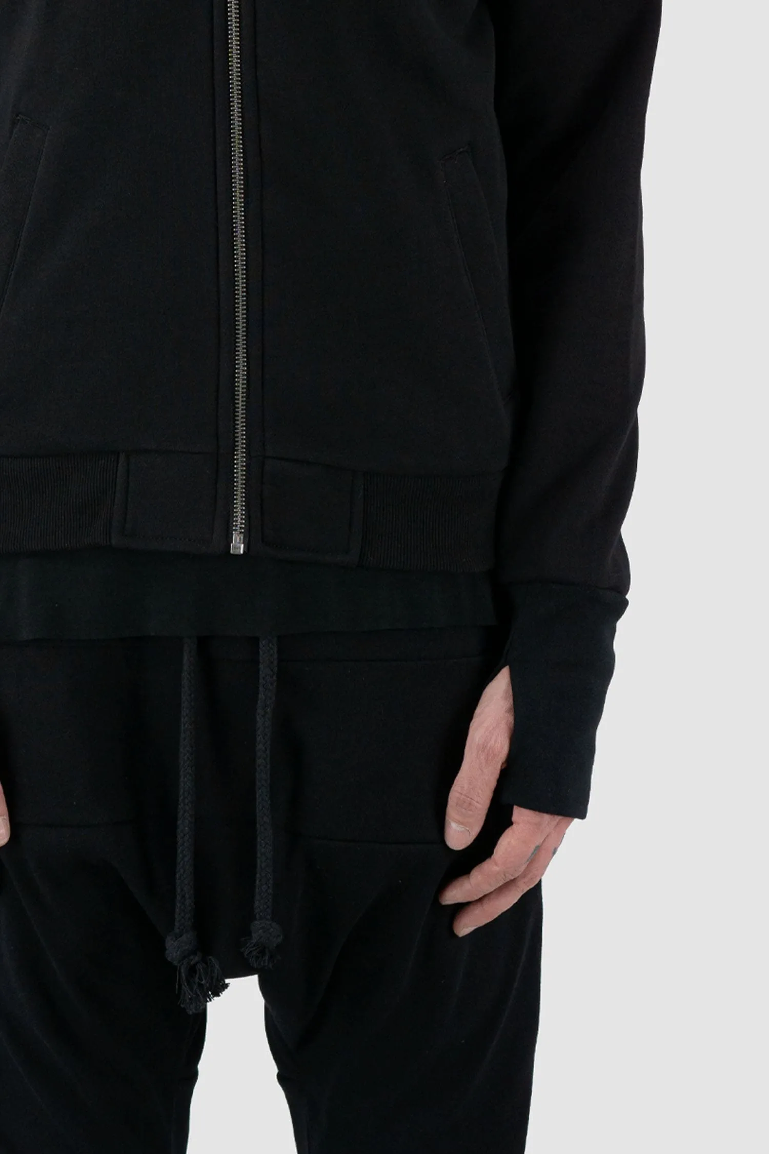Stretch Cotton Blend Bomber Jacket