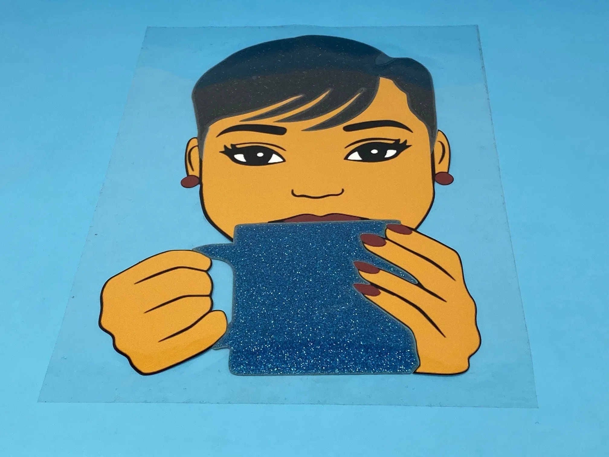 T-shirt Transfer Sheet, "Sippin' Tea"  for HEAT PRESSING on garments,T-Shirts, Sweaters, Htv Appliques, Etc.