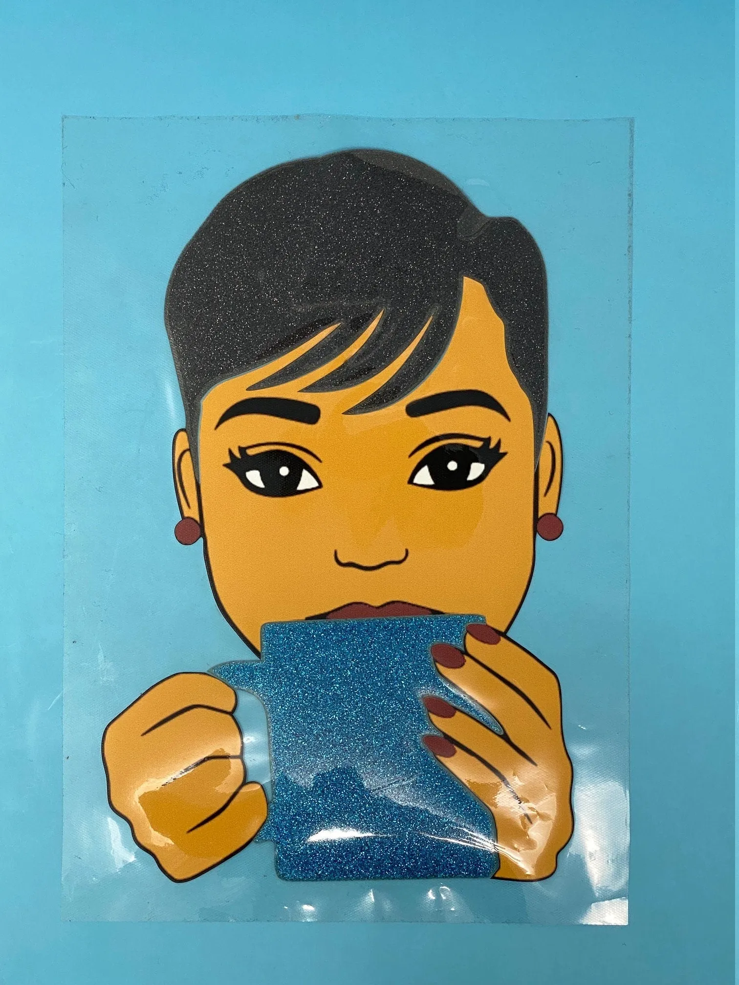 T-shirt Transfer Sheet, "Sippin' Tea"  for HEAT PRESSING on garments,T-Shirts, Sweaters, Htv Appliques, Etc.