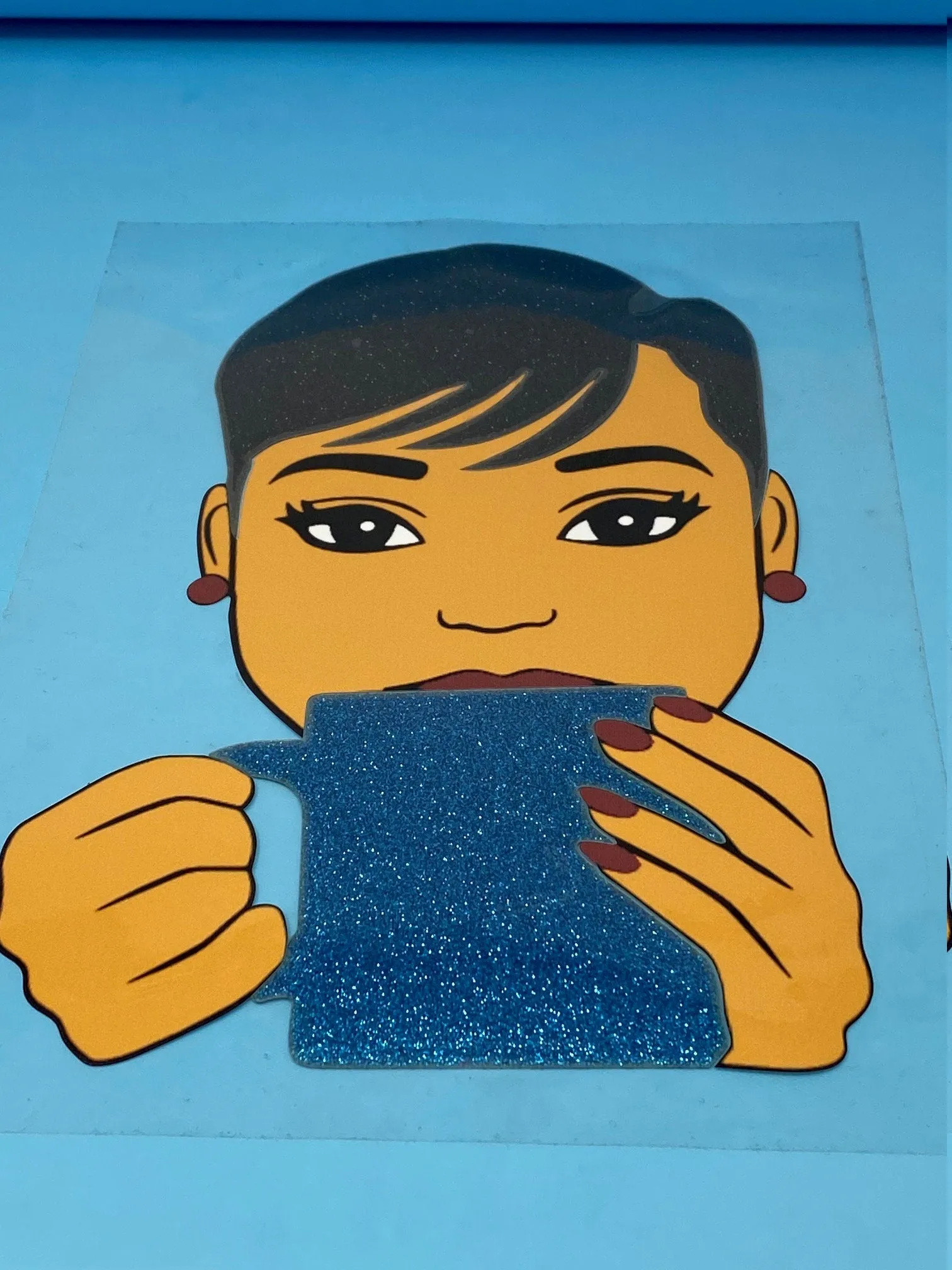 T-shirt Transfer Sheet, "Sippin' Tea"  for HEAT PRESSING on garments,T-Shirts, Sweaters, Htv Appliques, Etc.
