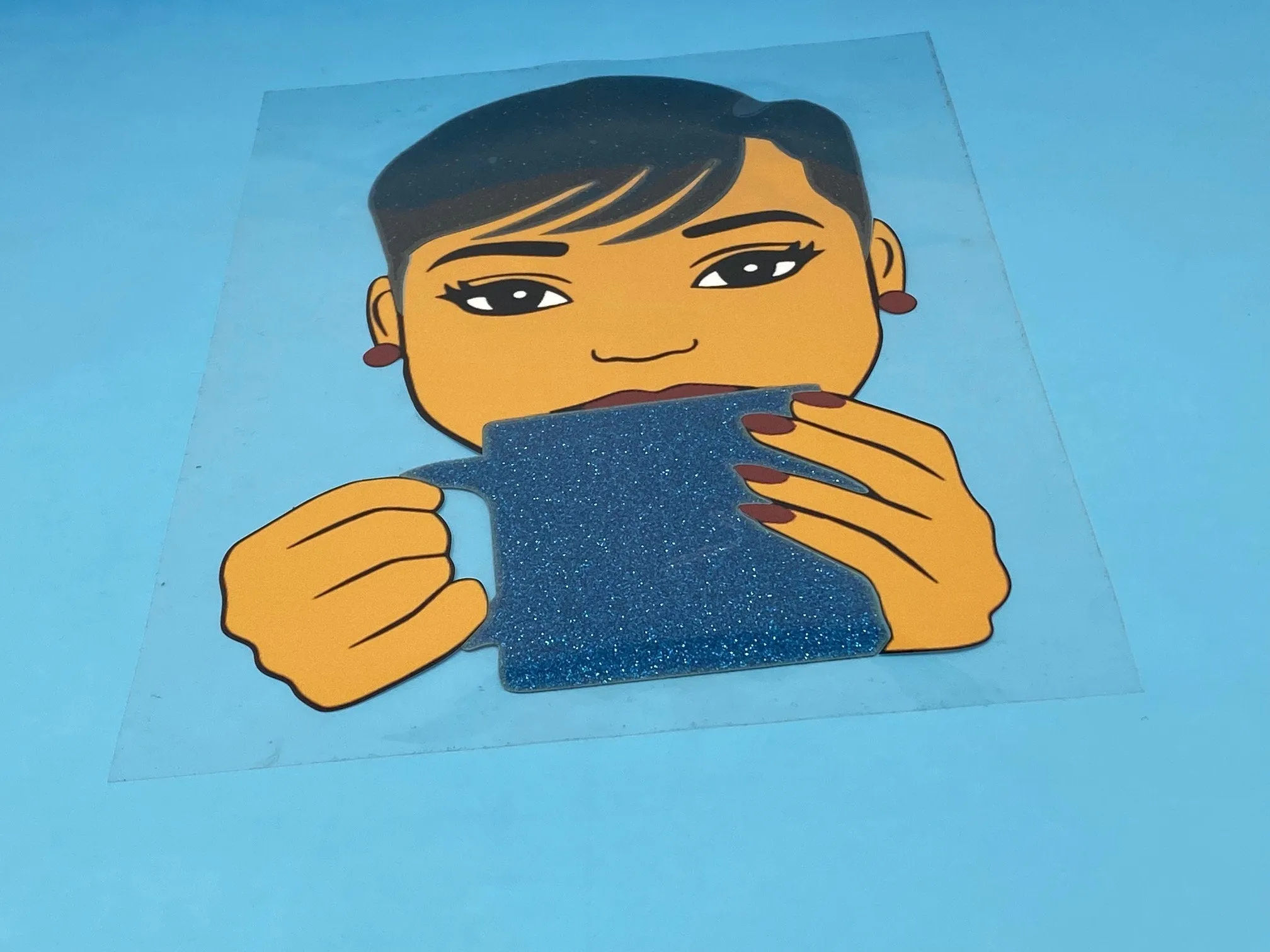T-shirt Transfer Sheet, "Sippin' Tea"  for HEAT PRESSING on garments,T-Shirts, Sweaters, Htv Appliques, Etc.