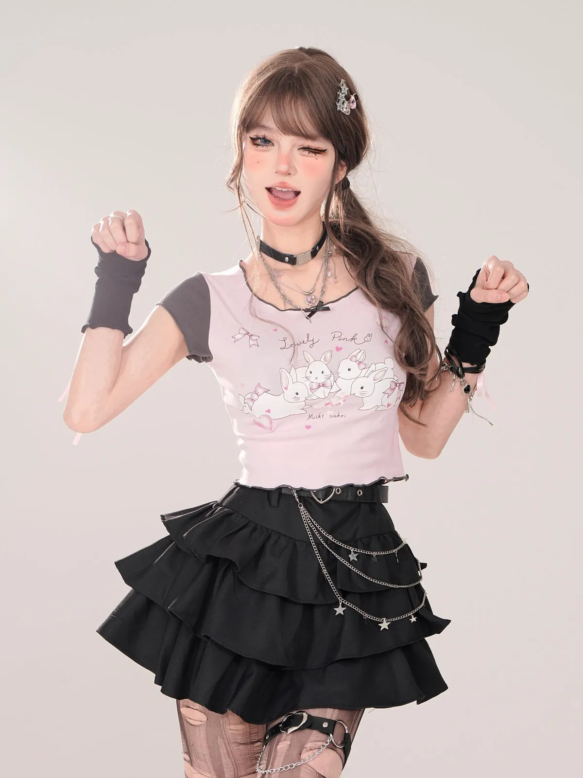 Tiered Skirt Flared Six-Suite